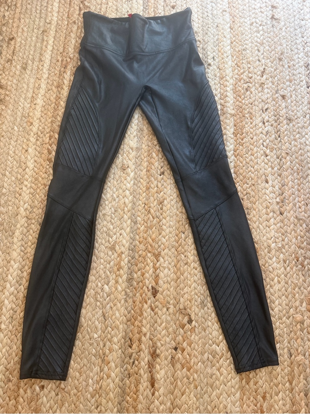 SPANX Black Moto Leggings with High Waist